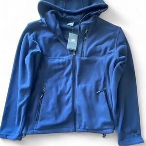 New Balance Fleece Full Zip Hoodie Jacket Navy Blue | Size Small